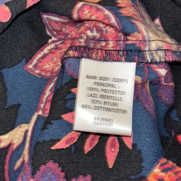 Van Heusen Blue/Orange Floral Top~Blouse~BohoVibes - Picture 9 of 9